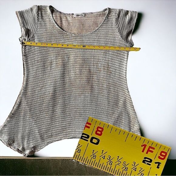 Dress Barn l Short sleeve blouse/top l Soft Stretch l Green/Tan l Scoop neck l L - Picture 6 of 11